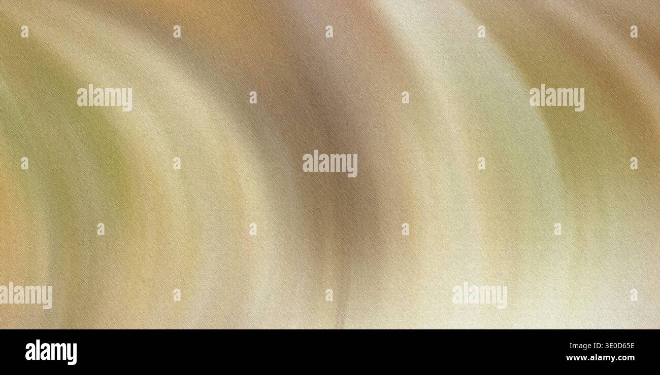 Un'immagine sfocata caratterizzata da vortici fluenti e astratti in tonalità beige, oro e marrone chiaro. La consistenza è liscia e morbida. Foto Stock