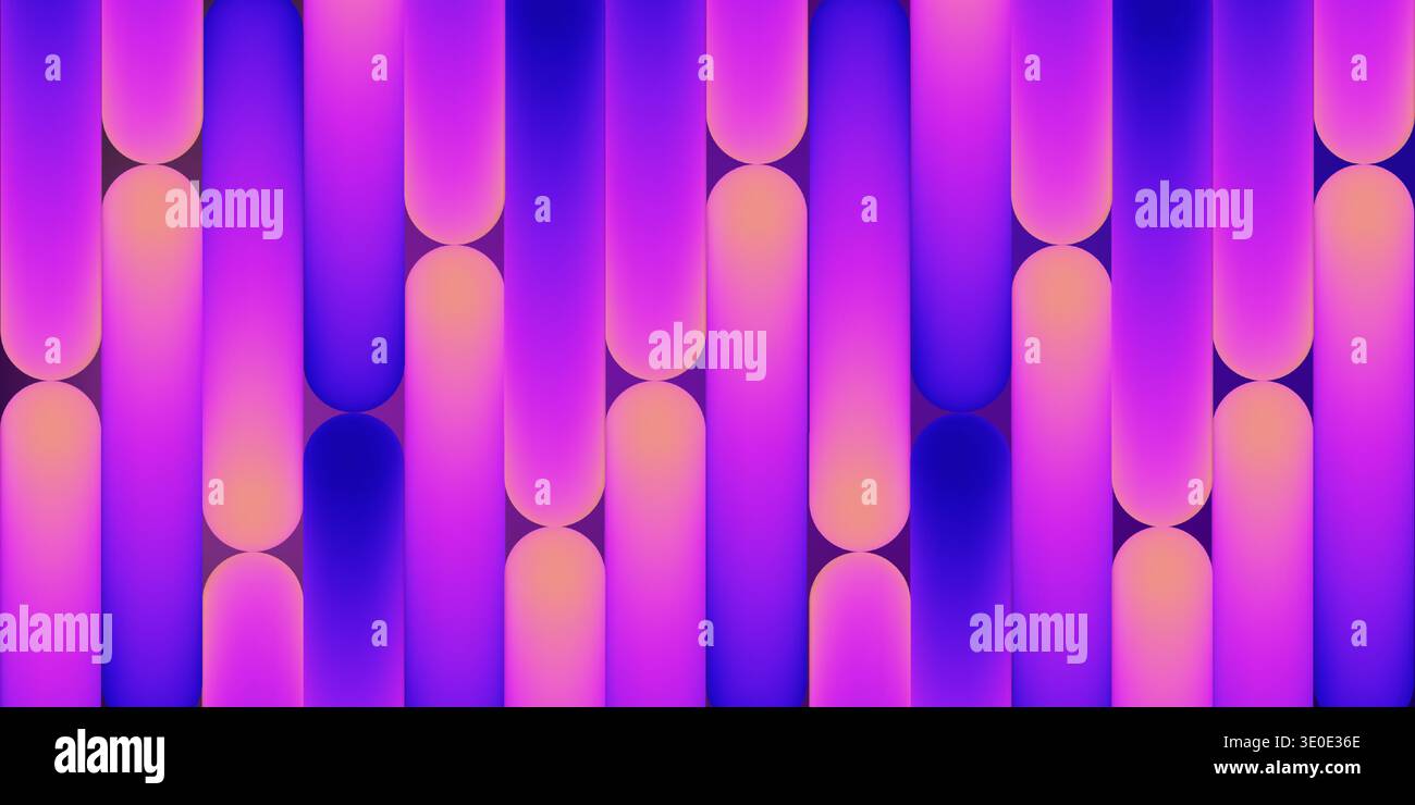 Sfondo tecnico astratto con linee sfumate rosa neon e viola. Design digitale moderno per presentazioni aziendali, banner e futuristici Illustrazione Vettoriale