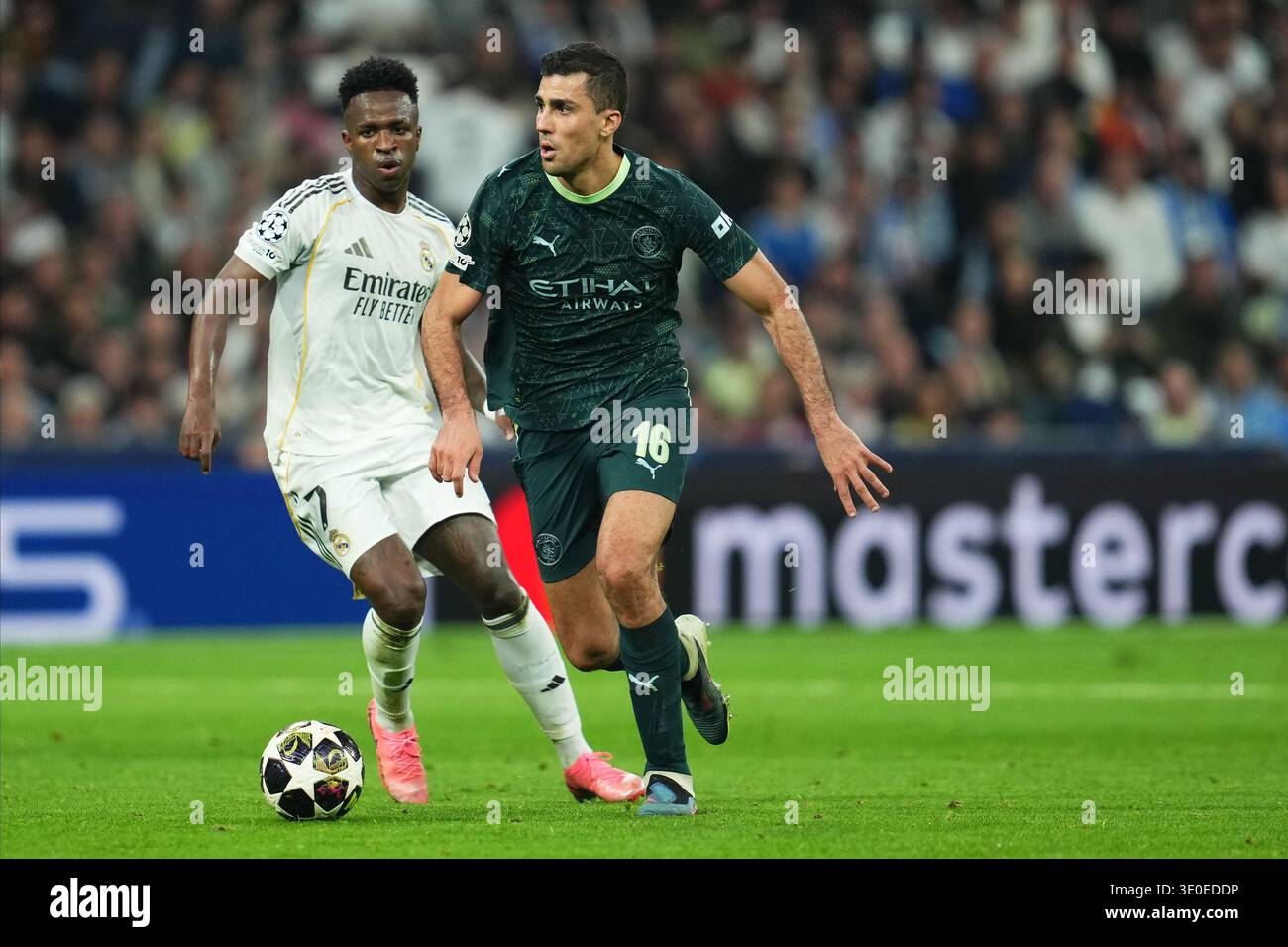 Madrid, Spagna. 11 marzo 2026. Rodri del Manchester City durante la partita di UEFA Champions League, turno di 16, andata, tra Real Madrid e Manchester City giocata allo stadio Santiago Bernabeu l'11 marzo 2026 a Madrid in Spagna. (Foto di Bagu Blanco/PRESSINPHOTO) credito: PRESSINPHOTO SPORTS AGENCY/Alamy Live News Foto Stock