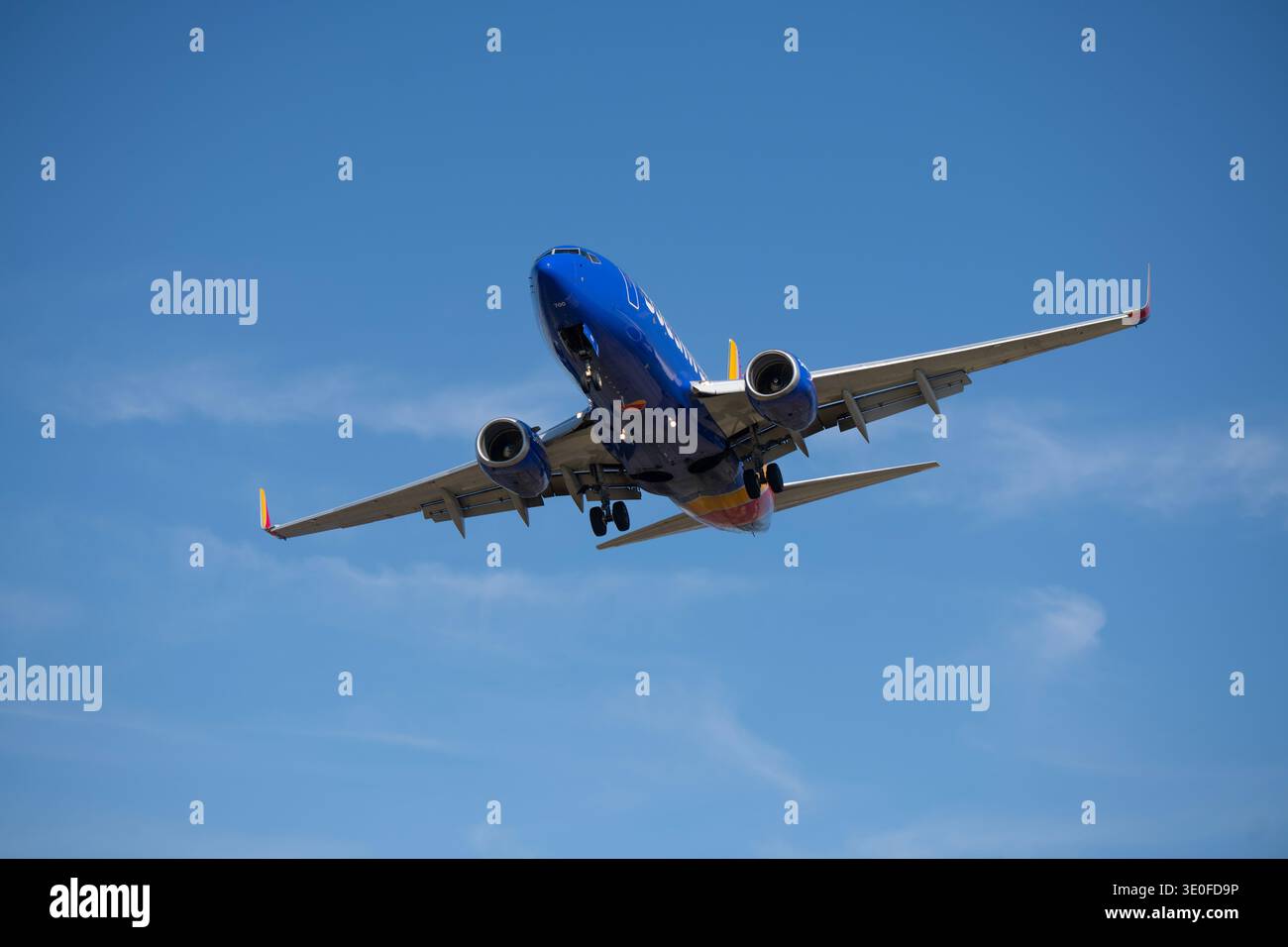Aviation Transportation aereo trasporto passeggeri atterraggio Southwest Boeing 737-700 Foto Stock