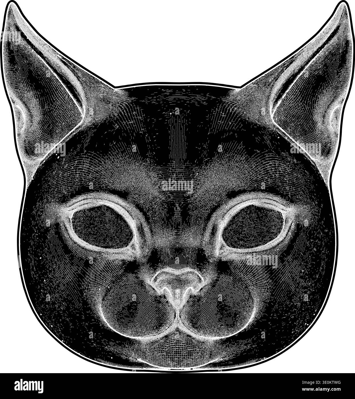 Vettore testa Cat. Un'illustrazione isolata su sfondo bianco. Illustrazione Vettoriale
