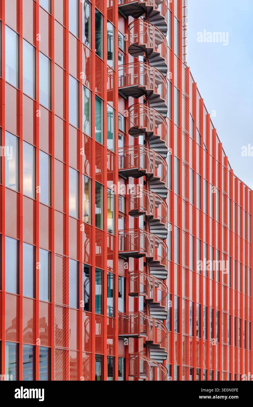 Malmö, Svezia - scalinata a spirale presso l'edificio Drivbänken di Wingårdhs Foto Stock