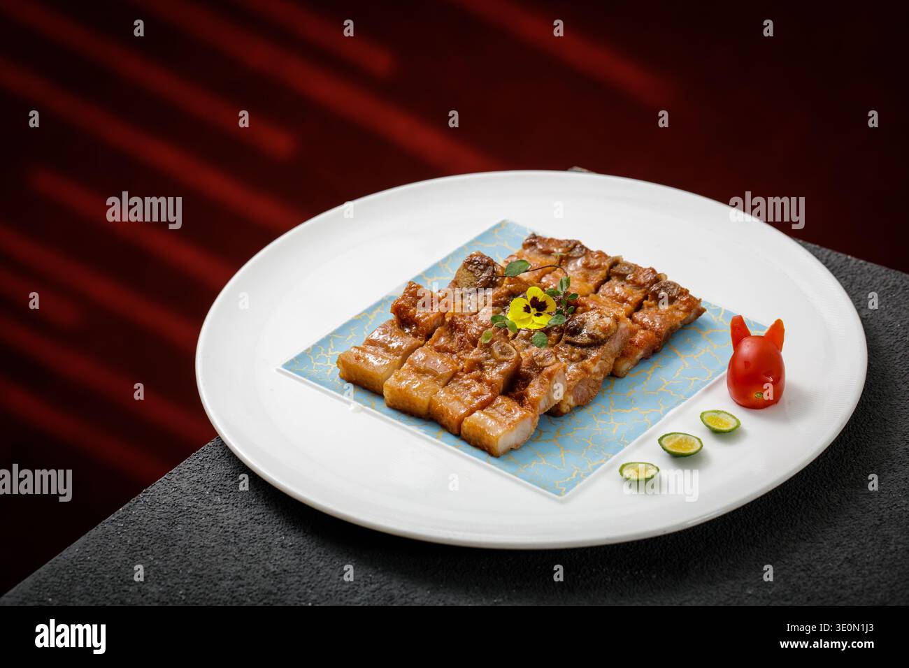 Costolette di ricambio per pasta di gamberi Foto Stock