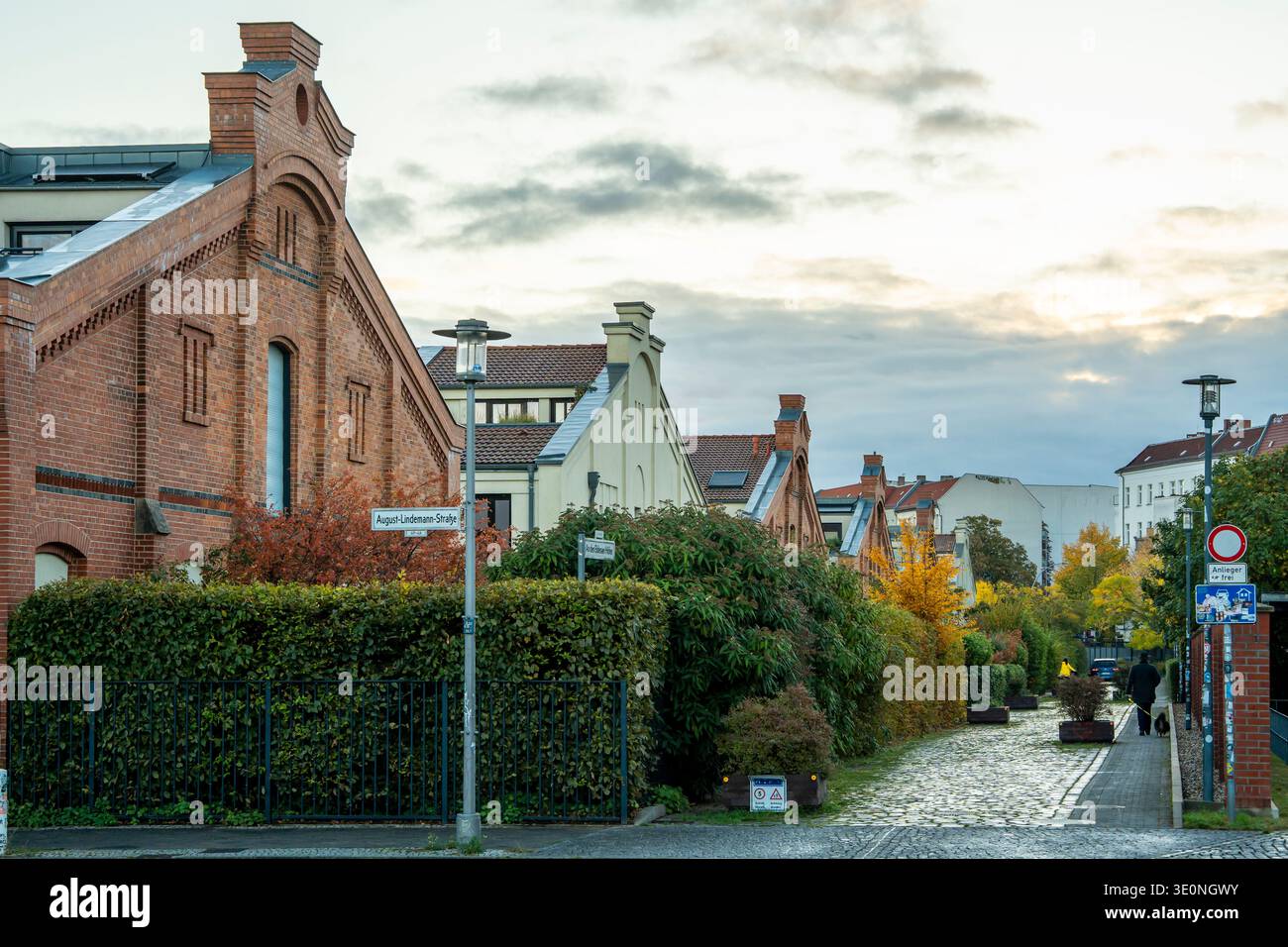 L'Eldenaer Höfe, una zona residenziale all'interno della storica Alter Schlachthof (vecchio macello) nel quartiere Prenzlauer Berg di Berlino Foto Stock