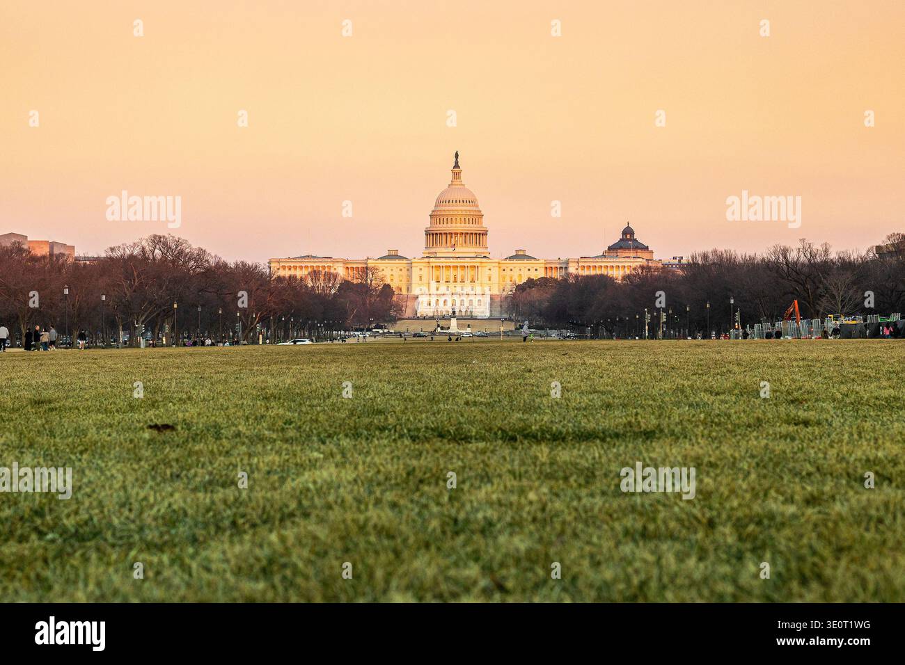 Campidoglio degli Stati Uniti al tramonto sul National Mall di Washington, DC Foto Stock