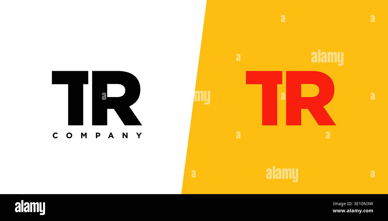 Modello di design Letter T and R, TR alla moda. Logotipo minimo basato su un monogramma iniziale per l'identità dell'azienda. Illustrazione Vettoriale