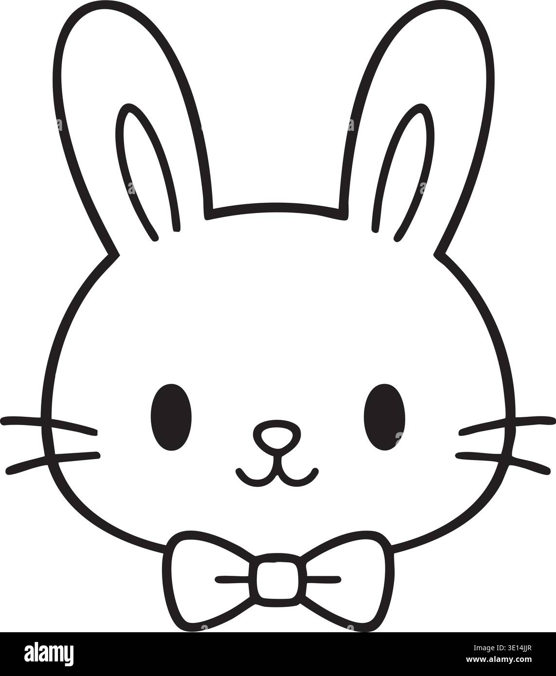 Il simpatico volto coniglietto delinea una semplice illustrazione del personaggio del coniglio pasquale Illustrazione Vettoriale