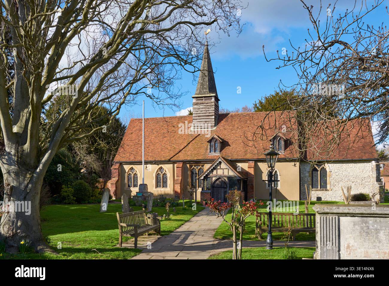 St Giles Historic Church, Ickenham, London Borough of Hillingdon, Greater London, UK Foto Stock
