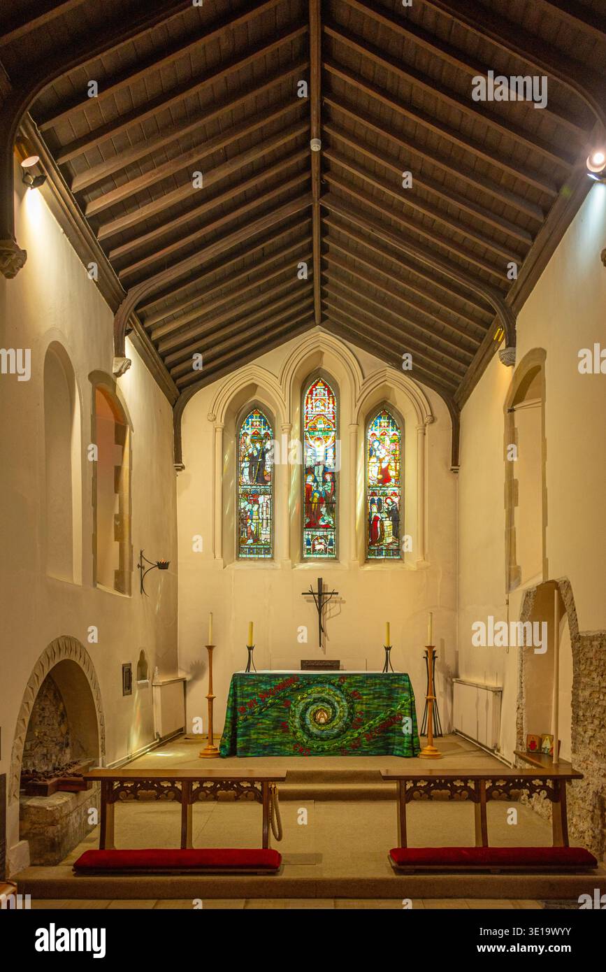 Canterbury, Inghilterra, 12 luglio 2025: Interno della chiesa di San Martino a Canterbury, Inghilterra. IMMAGINE Foto Stock