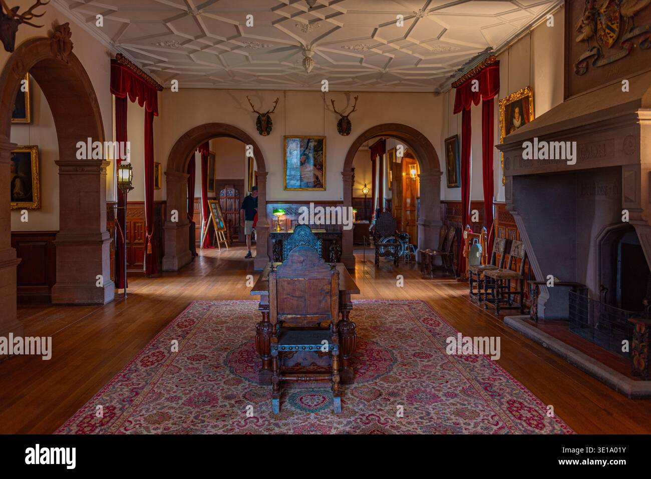 Dunster, Inghilterra, 20 luglio 2025: Interno del castello di Dunster in Inghilterra.IMAGE Foto Stock