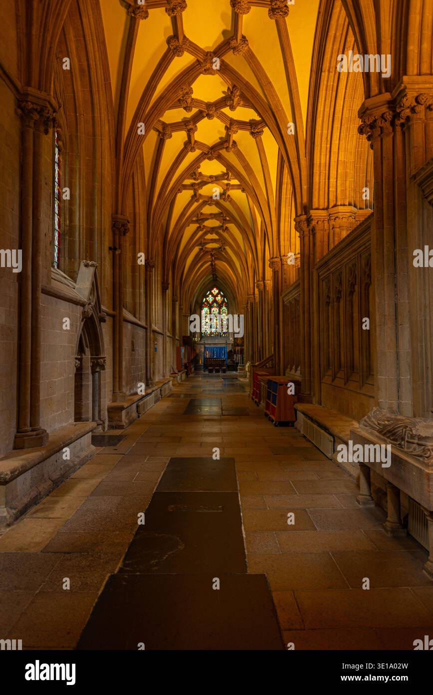 Wells, Inghilterra, 20 luglio 2025: Interno della cattedrale di Wells in Inghilterra. IMMAGINE Foto Stock