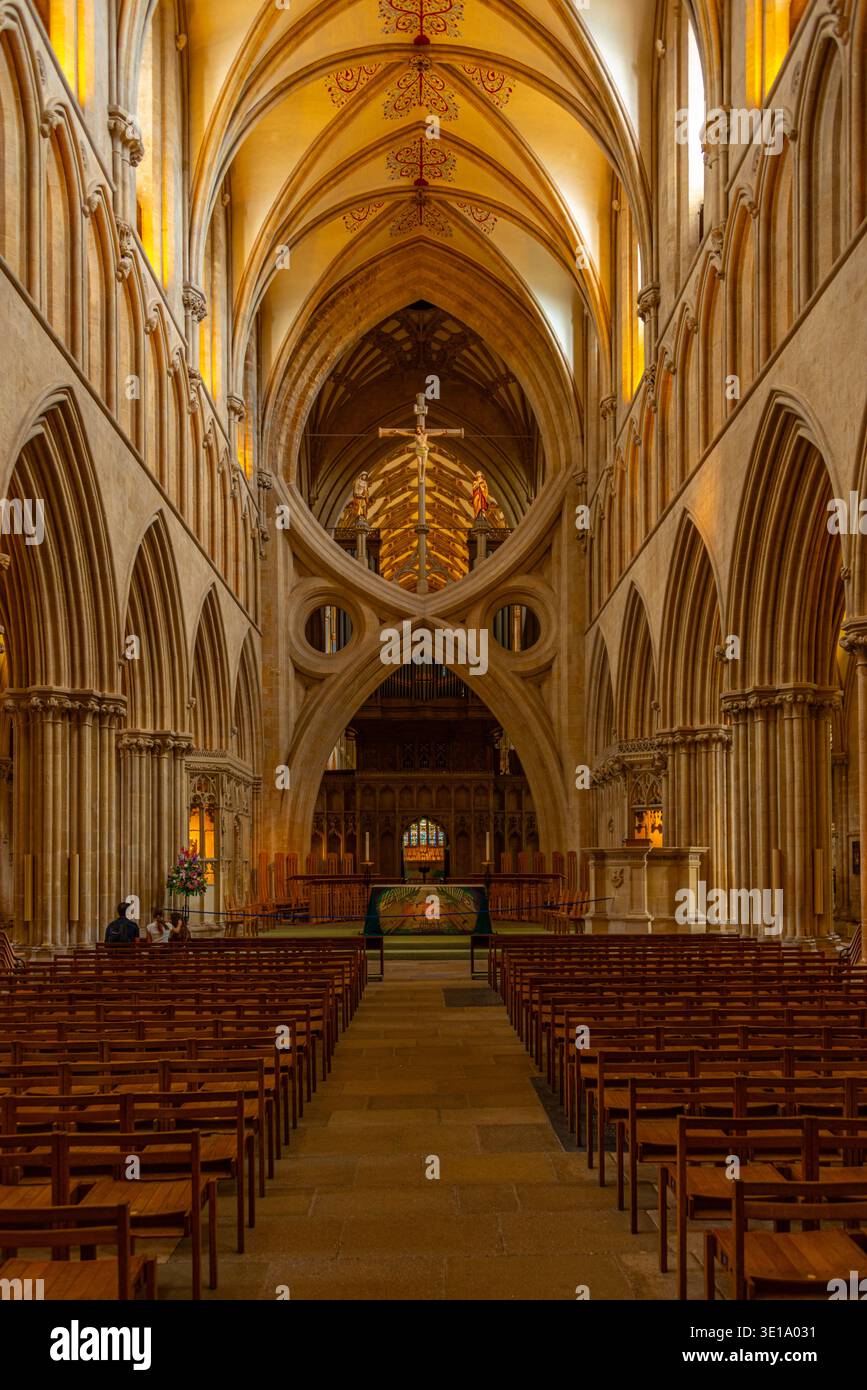 Wells, Inghilterra, 20 luglio 2025: Interno della cattedrale di Wells in Inghilterra. IMMAGINE Foto Stock
