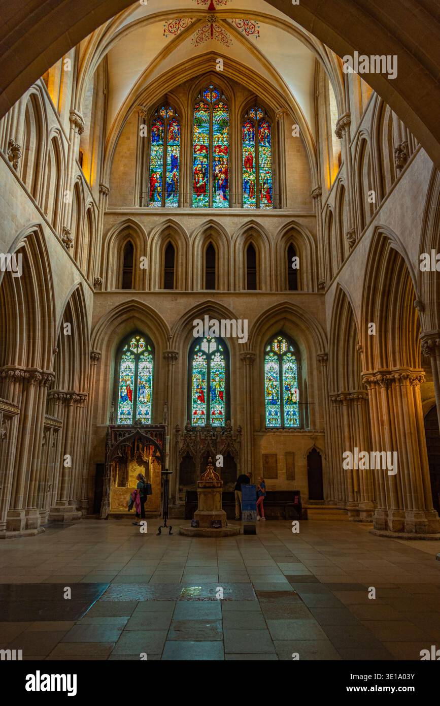 Wells, Inghilterra, 20 luglio 2025: Interno della cattedrale di Wells in Inghilterra. IMMAGINE Foto Stock