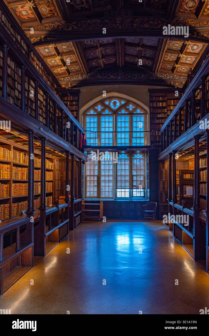 Oxford, Inghilterra, 24 luglio 2025: Interno della biblioteca Bodleiana a Oxford, Inghilterra. IMMAGINE Foto Stock