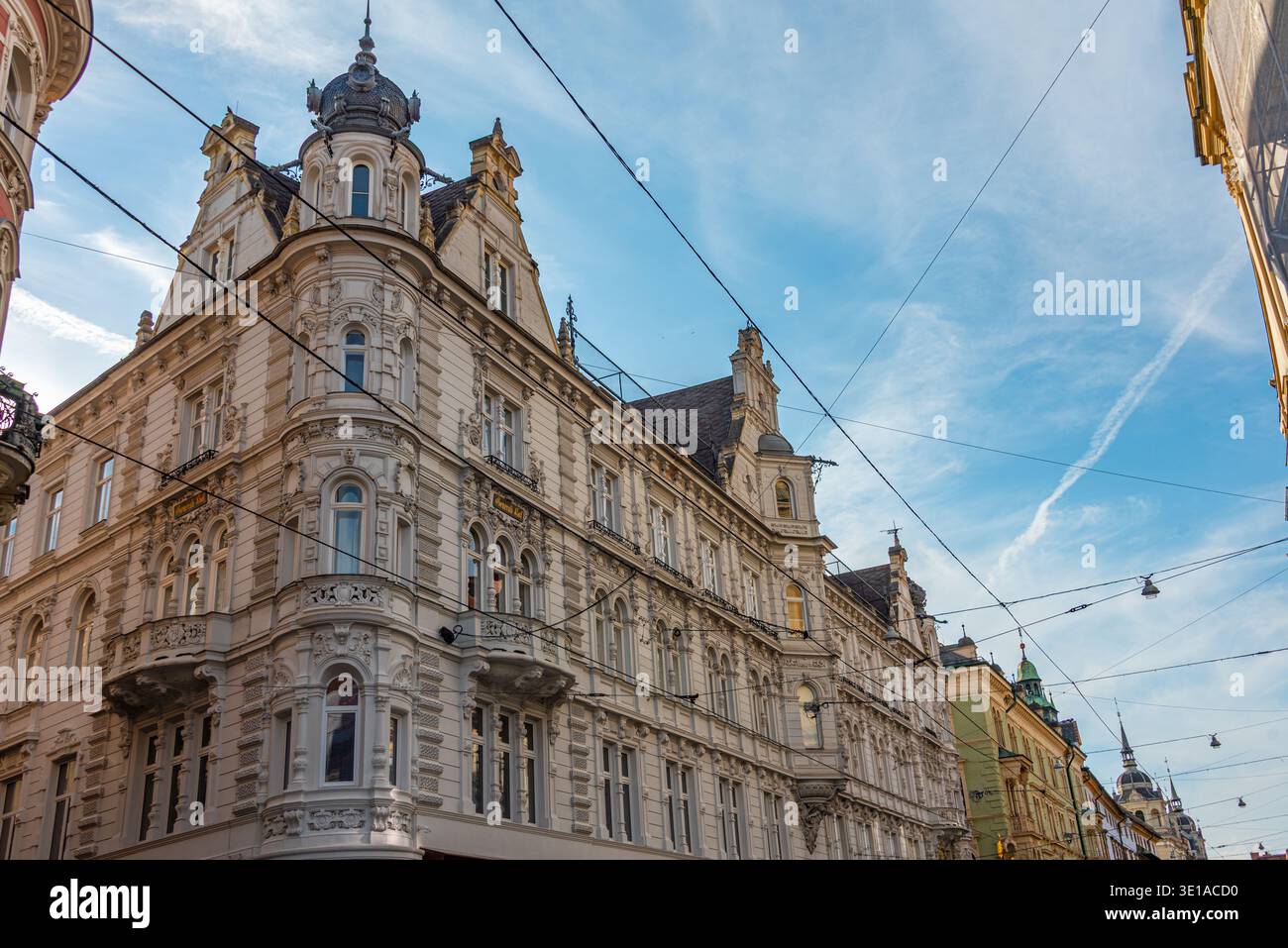 Case storiche nel centro di Graz, Austria. IMMAGINE Foto Stock