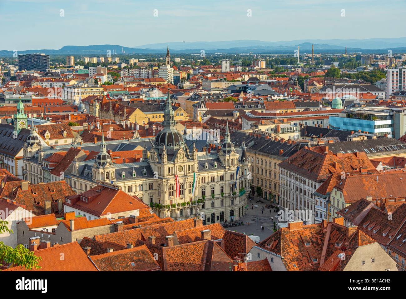 Vista panoramica del municipio di Graz, Austria. IMMAGINE Foto Stock