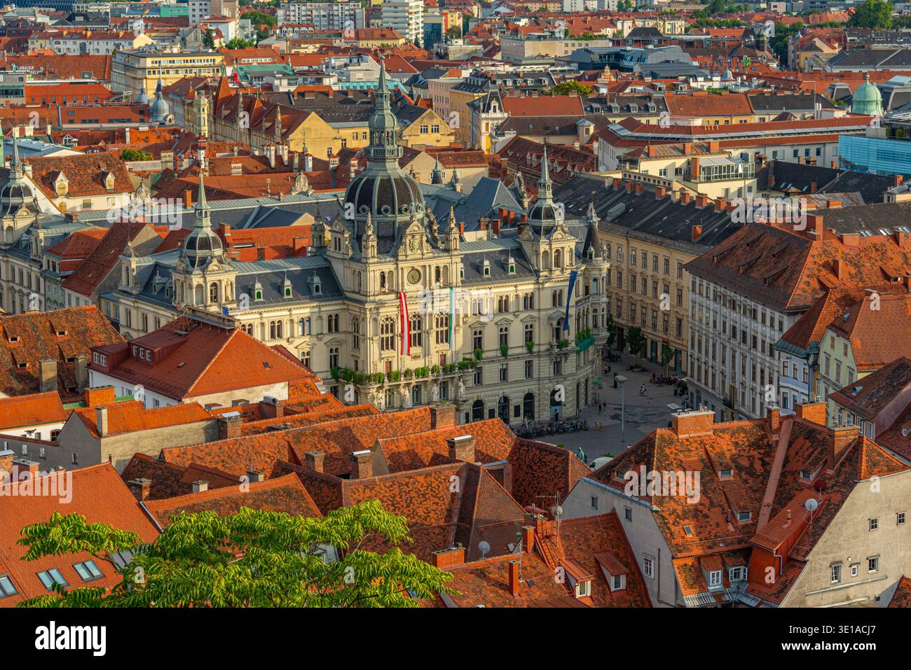 Vista panoramica del municipio di Graz, Austria. IMMAGINE Foto Stock