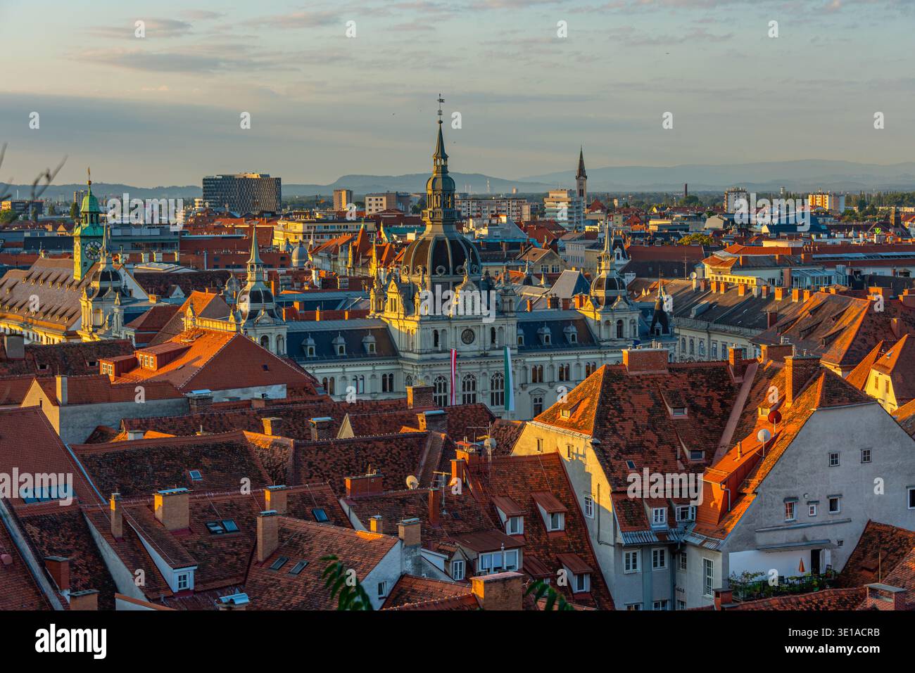 Vista panoramica del municipio di Graz, Austria. IMMAGINE Foto Stock