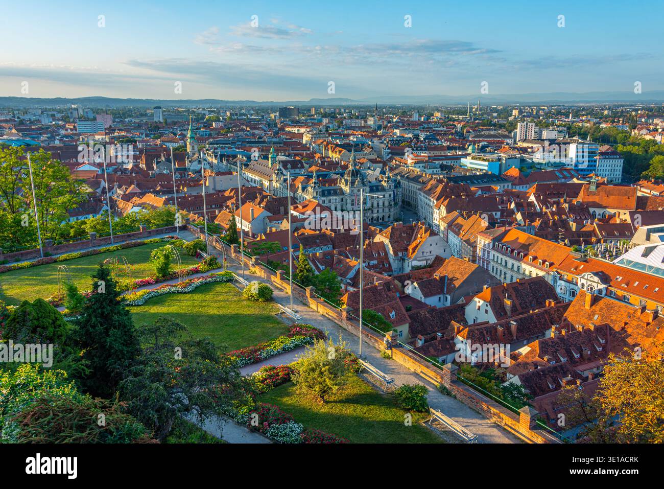 Vista panoramica di Graz in Austria.IMMAGINE Foto Stock