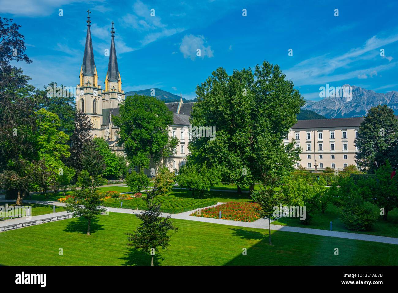 Giorno estivo all'abbazia di Admont in Austria. IMMAGINE Foto Stock