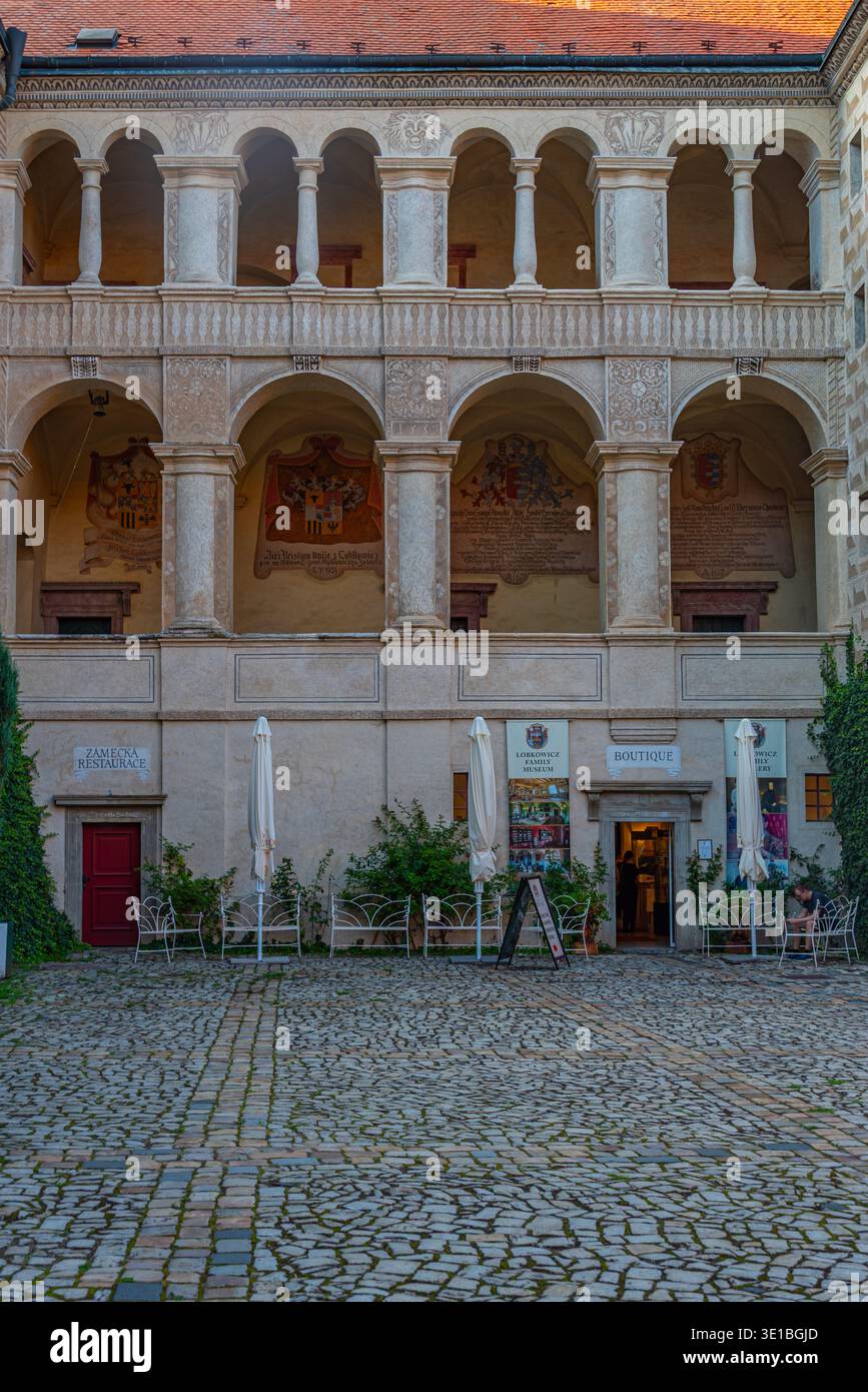 Cortile del palazzo Melnik in repubblica Ceca. IMMAGINE Foto Stock