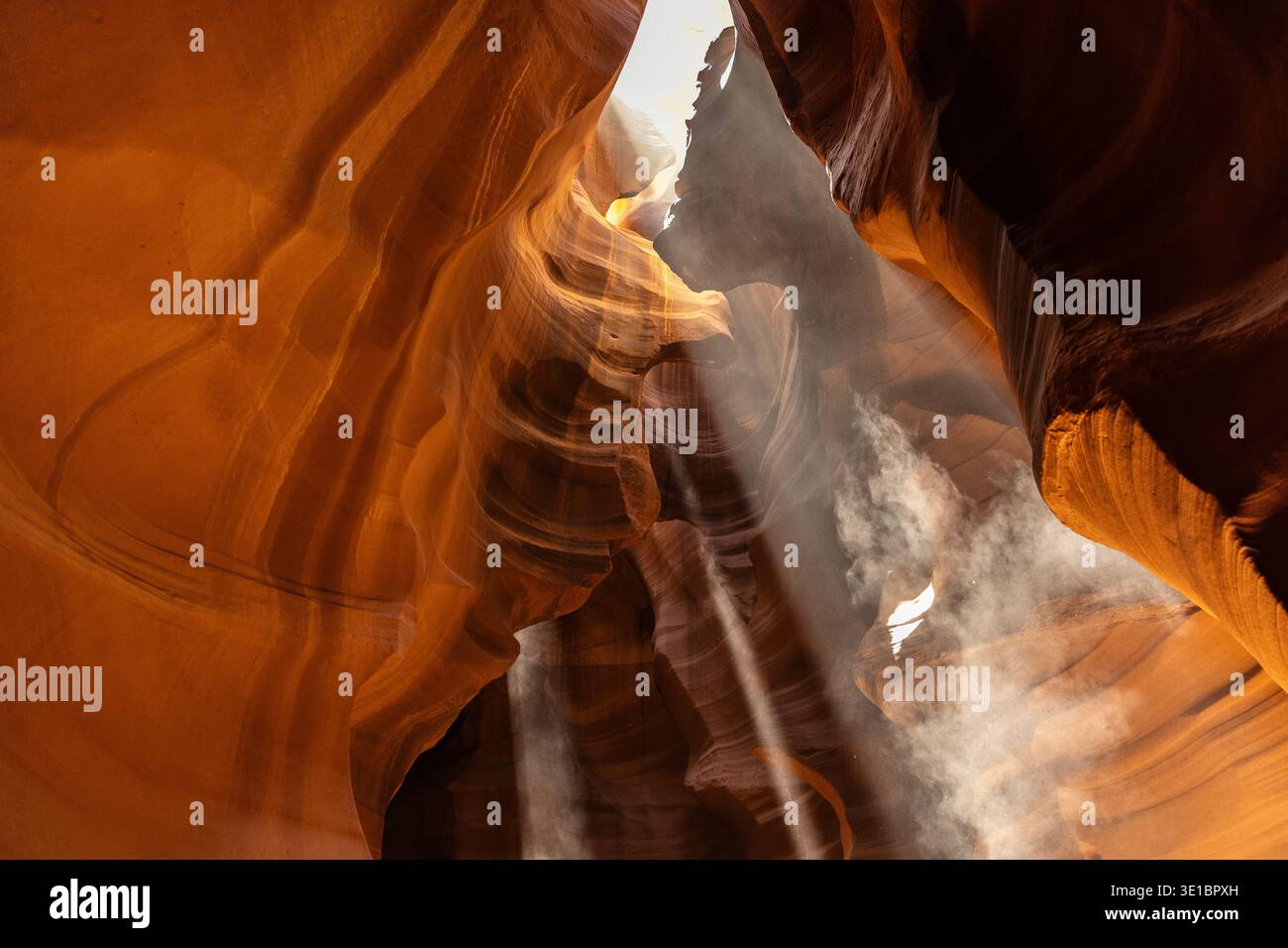 Pareti di pietra arenaria scolpite dall'acqua nell'Upper Antelope Canyon, Navajo Nation, Arizona, USA Foto Stock
