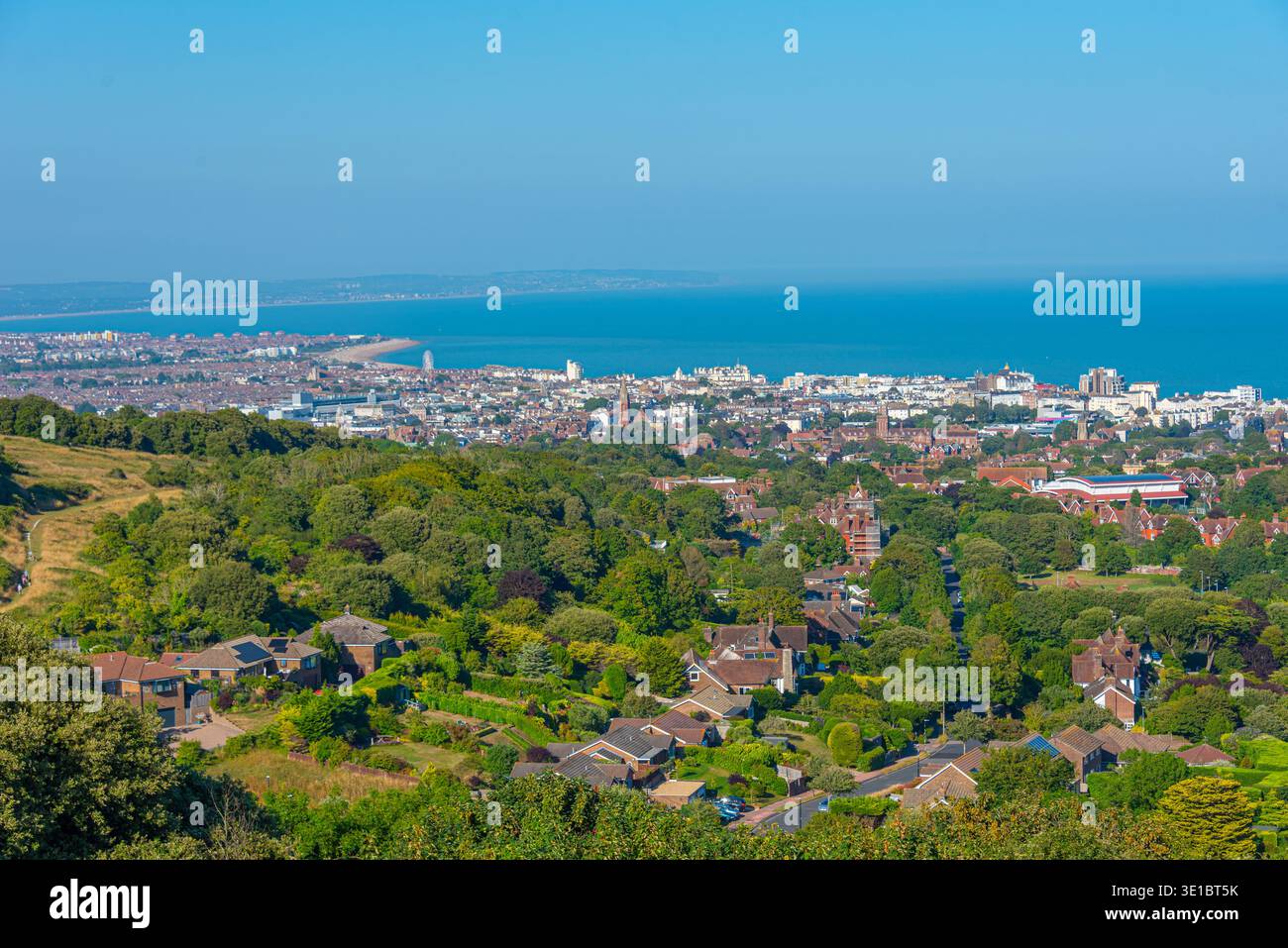 Vista panoramica di Eastbourne in Inghilterra.IMMAGINE Foto Stock