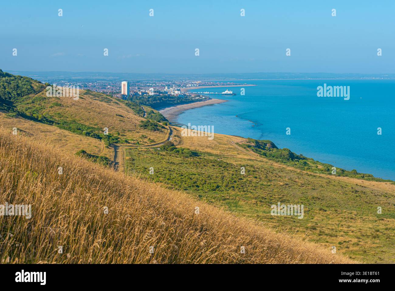 Vista panoramica di Eastbourne in Inghilterra.IMMAGINE Foto Stock