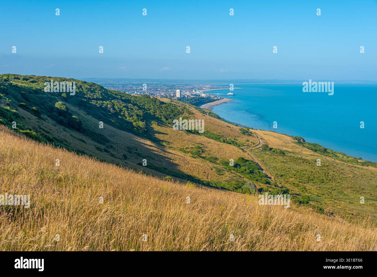 Vista panoramica di Eastbourne in Inghilterra.IMMAGINE Foto Stock