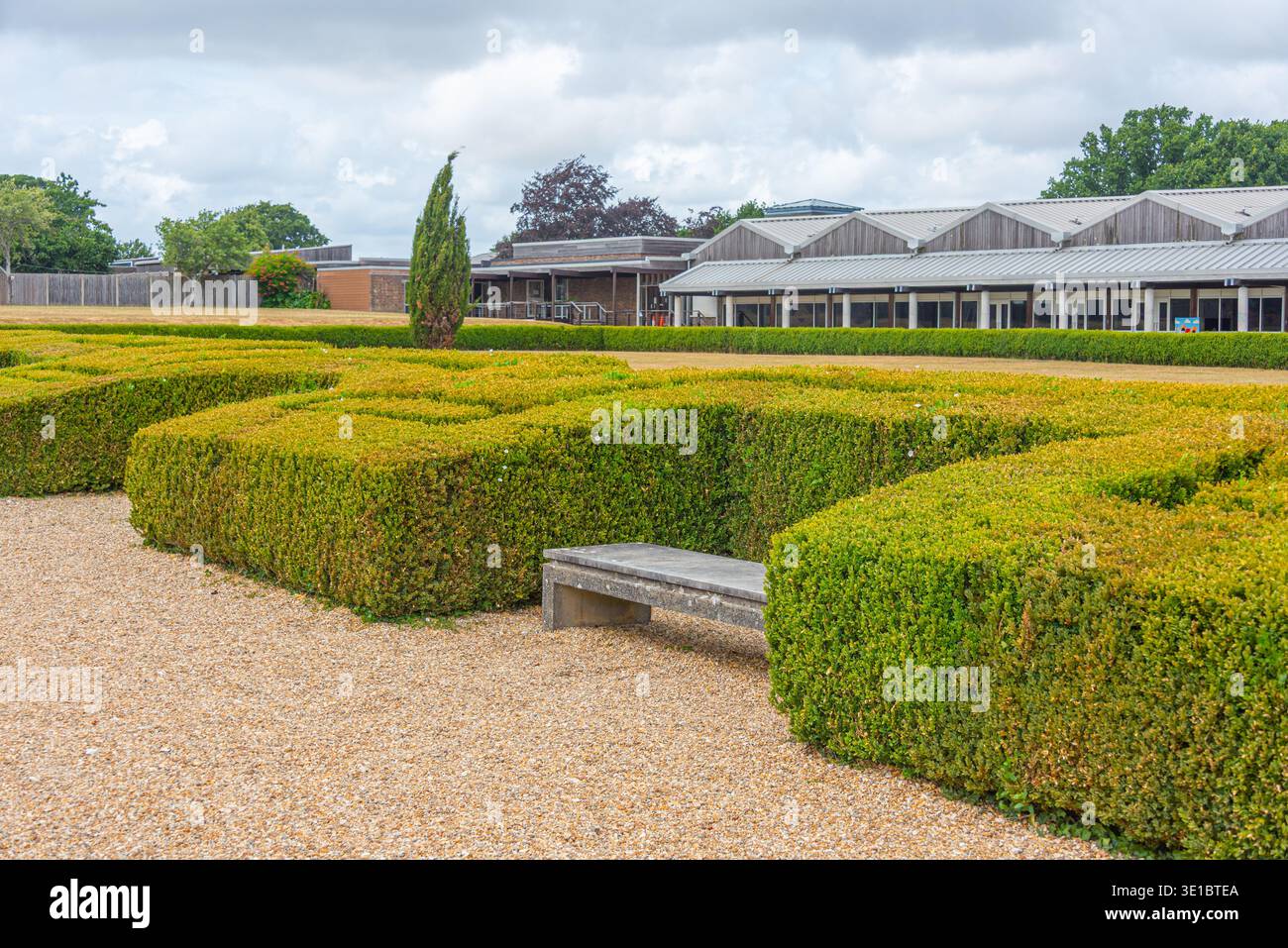 Giardini del palazzo romano di Fishbourne, Inghilterra. IMMAGINE Foto Stock