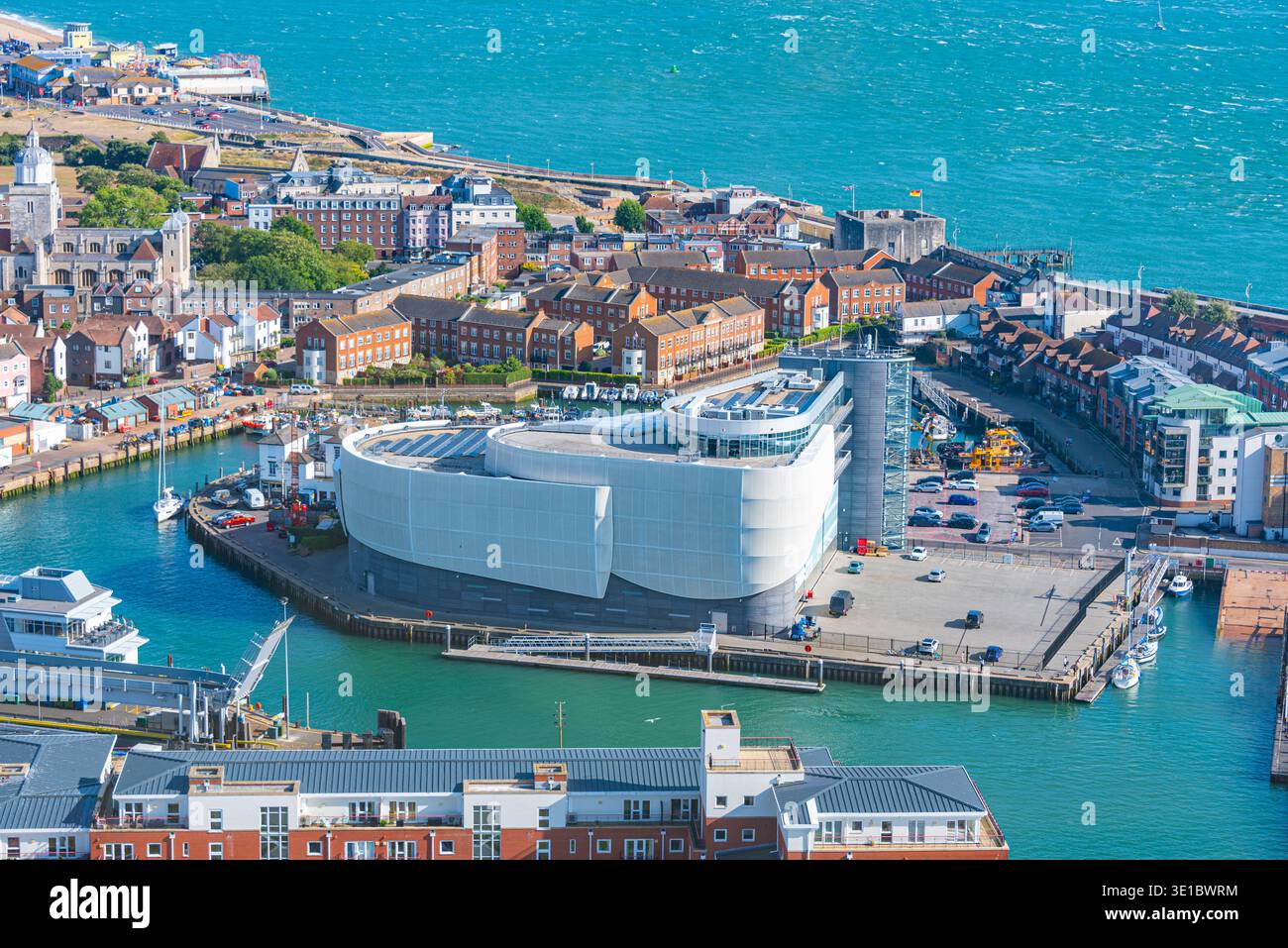 Vista panoramica della città vecchia di Portsmouth, Inghilterra. IMMAGINE Foto Stock