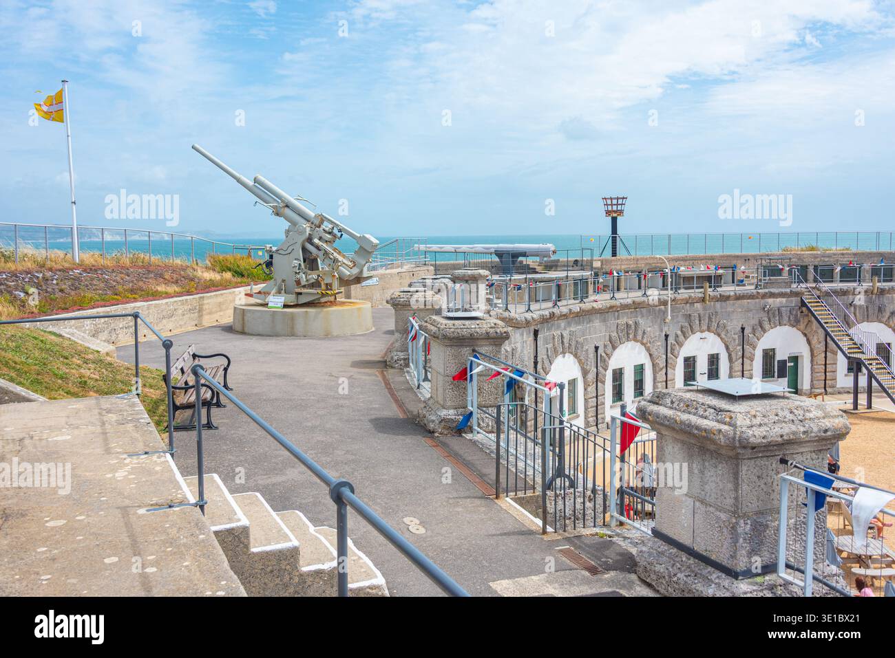 Vista della fortezza di Nothe a Weymouth, Inghilterra. IMMAGINE Foto Stock