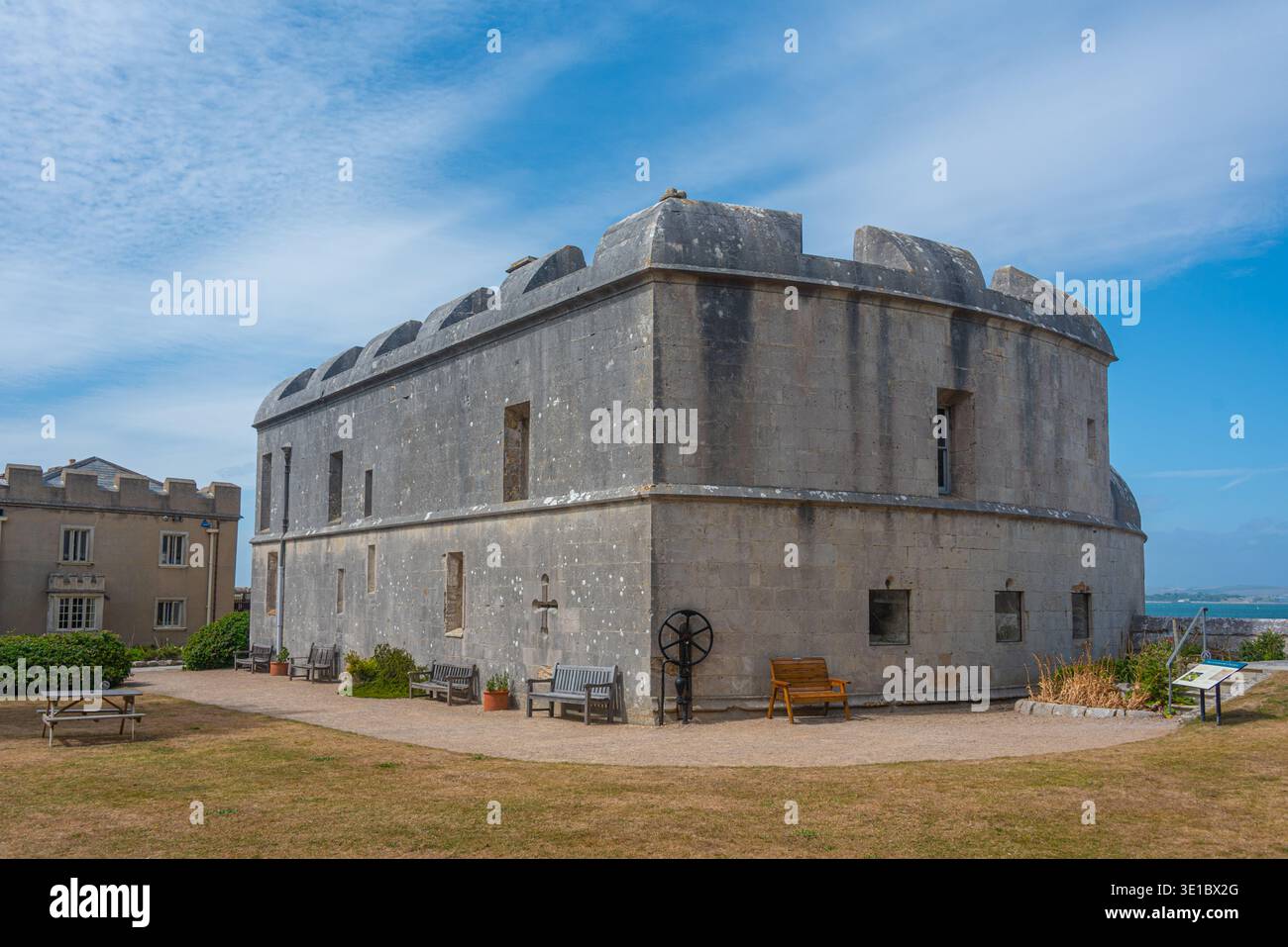 Giornata estiva al castello di Portland in Inghilterra. IMMAGINE Foto Stock