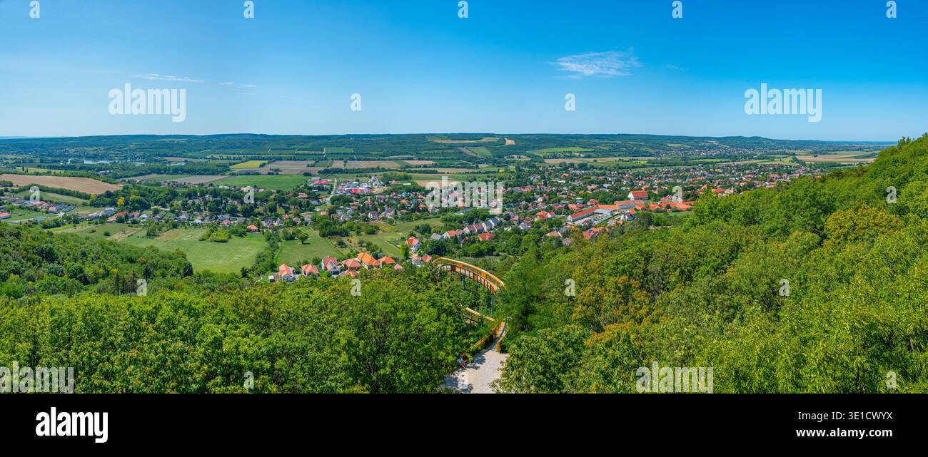 Vista panoramica del villaggio di Pannonhalma in Ungheria. IMMAGINE Foto Stock