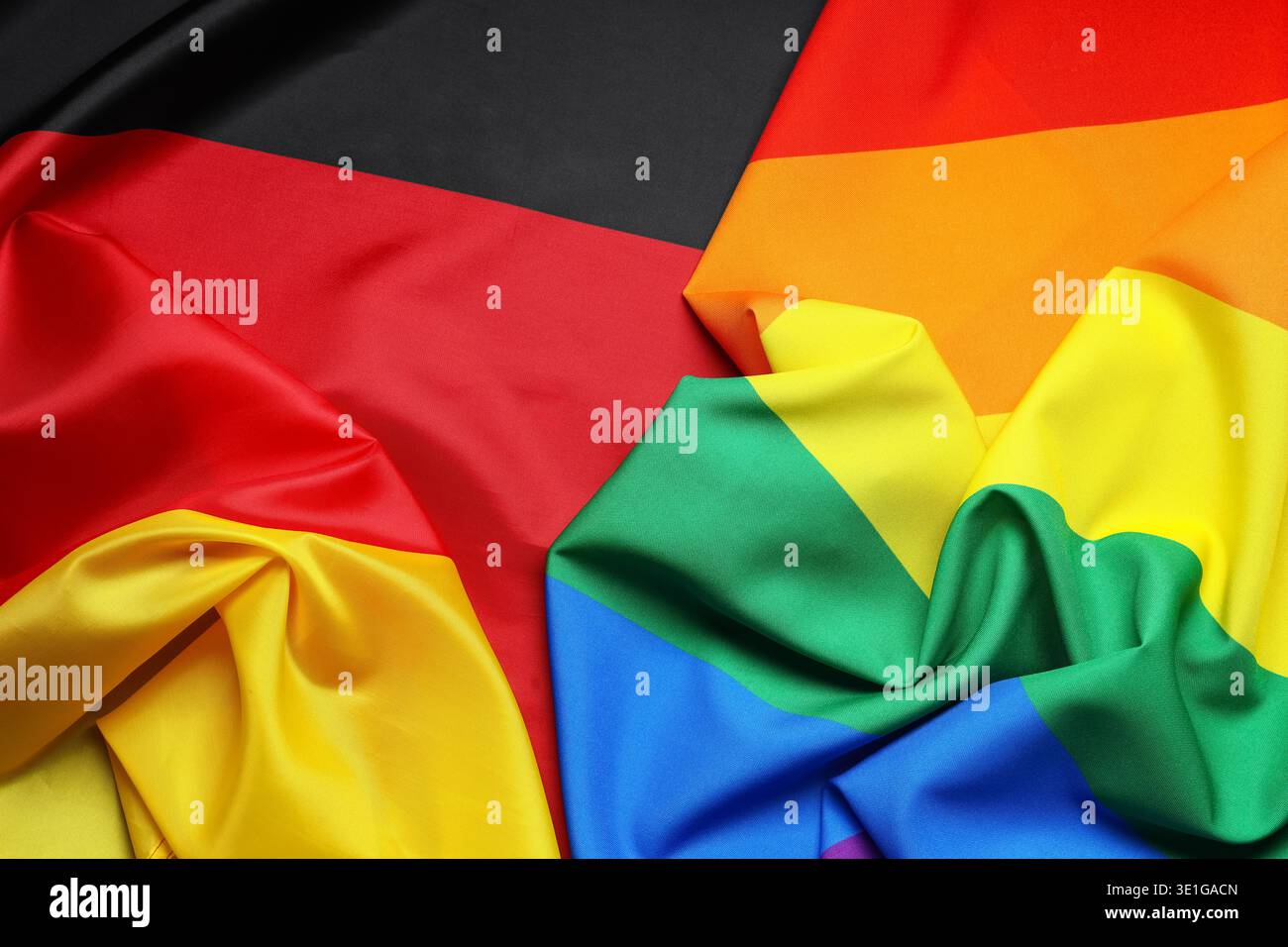Bandiere della Germania e LGBT come sfondo Foto Stock