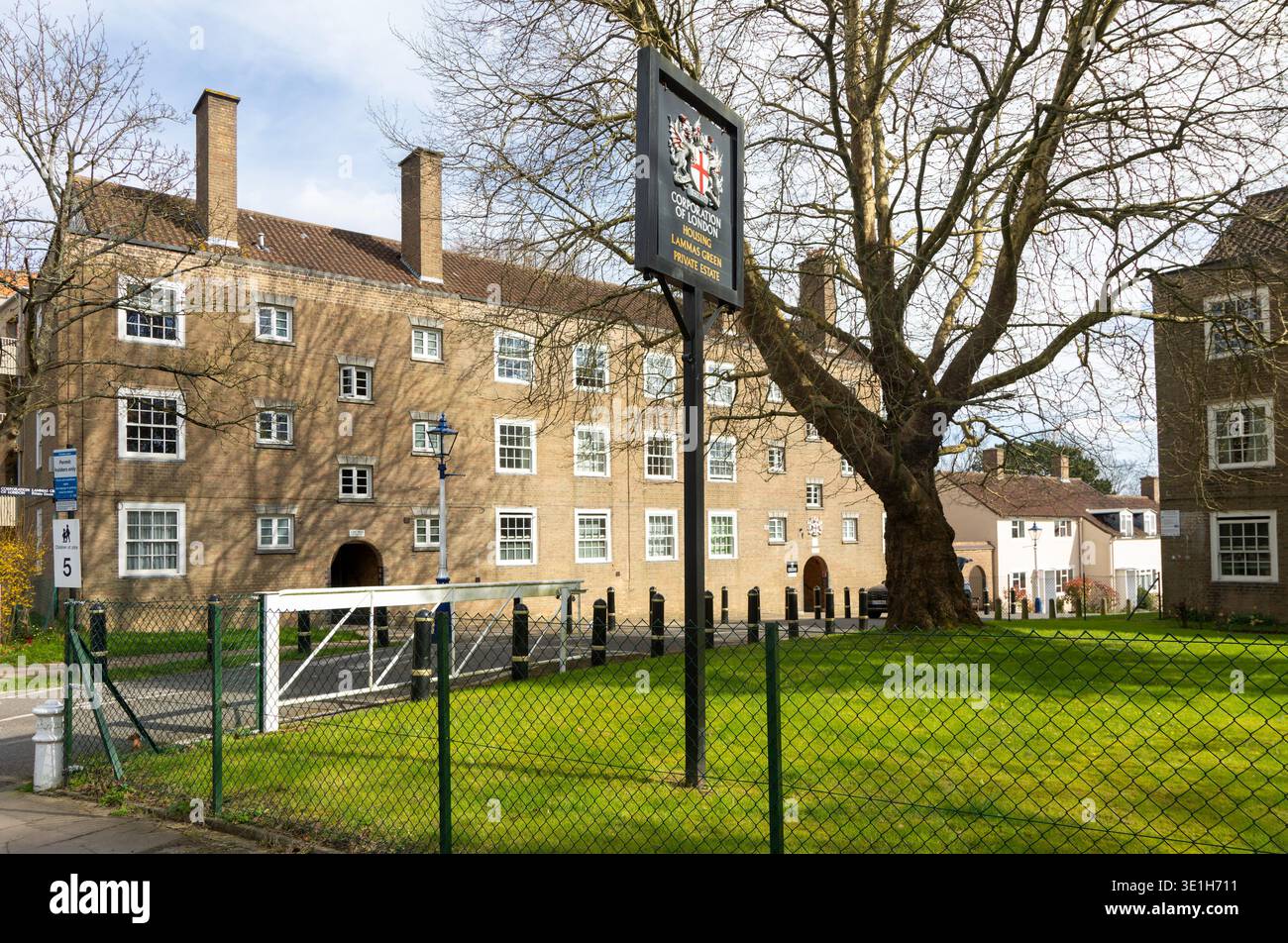 Lammas Green 1950s Public Housing estate, Corporation of London, Sydenham, Londra SE26, Inghilterra, REGNO UNITO Foto Stock