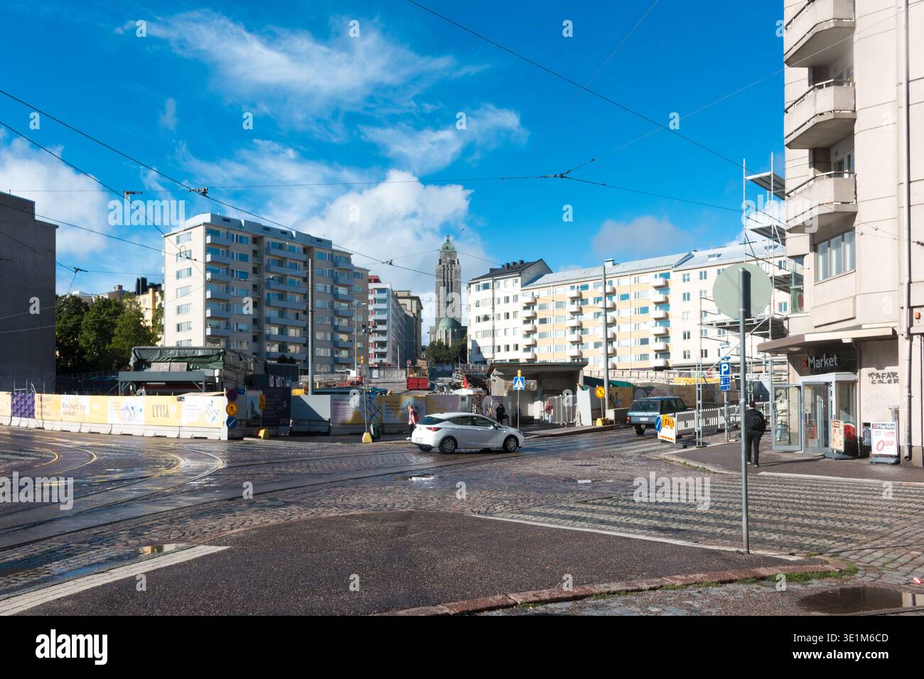 Il quartiere di Kallio nel centro di Helsinki, capitale della Finlandia. Foto Stock