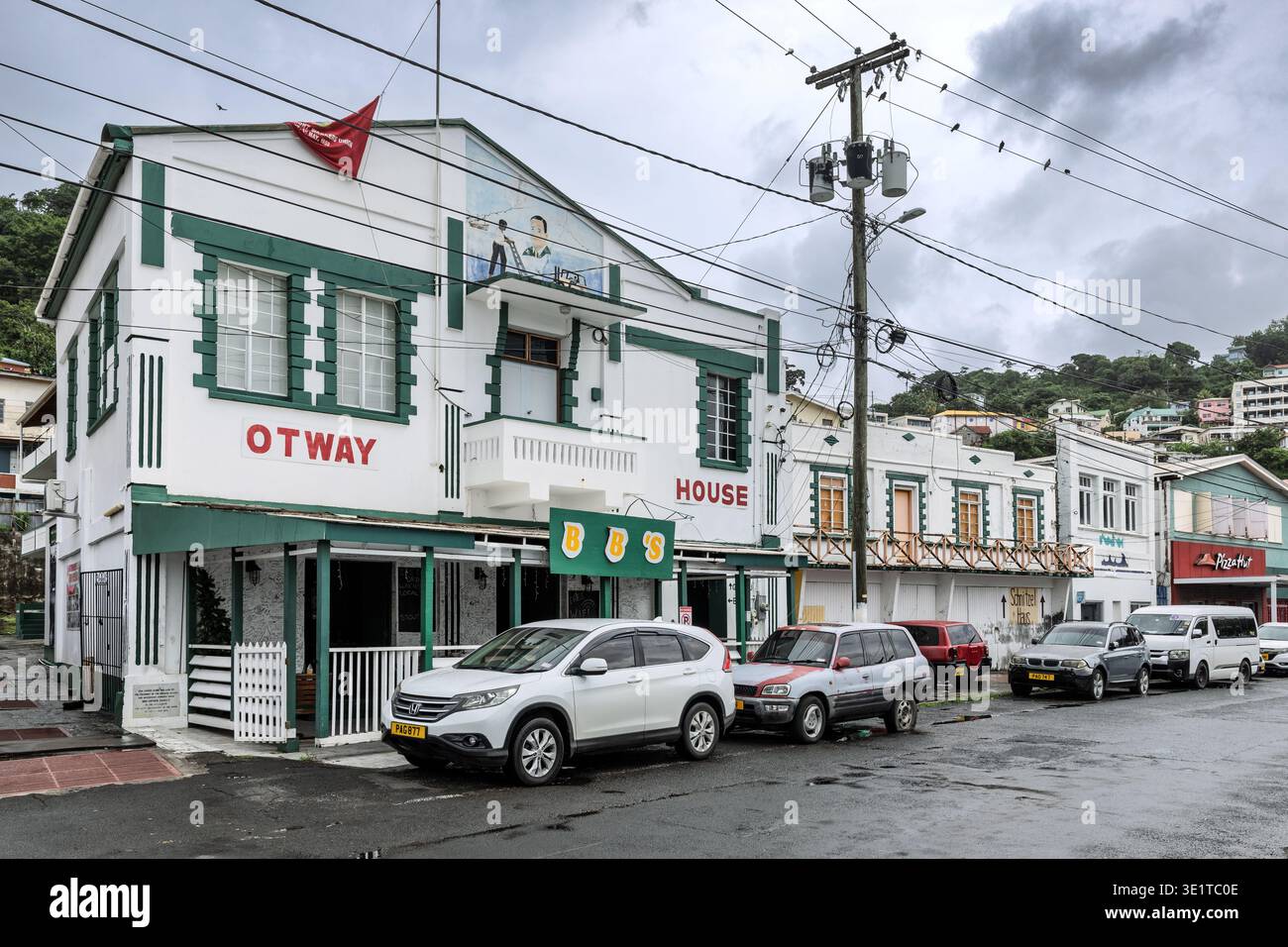 Otway House, quartier generale della Sineen & Waterfront Workers Union, The Carenage, St George's, Grenada Foto Stock