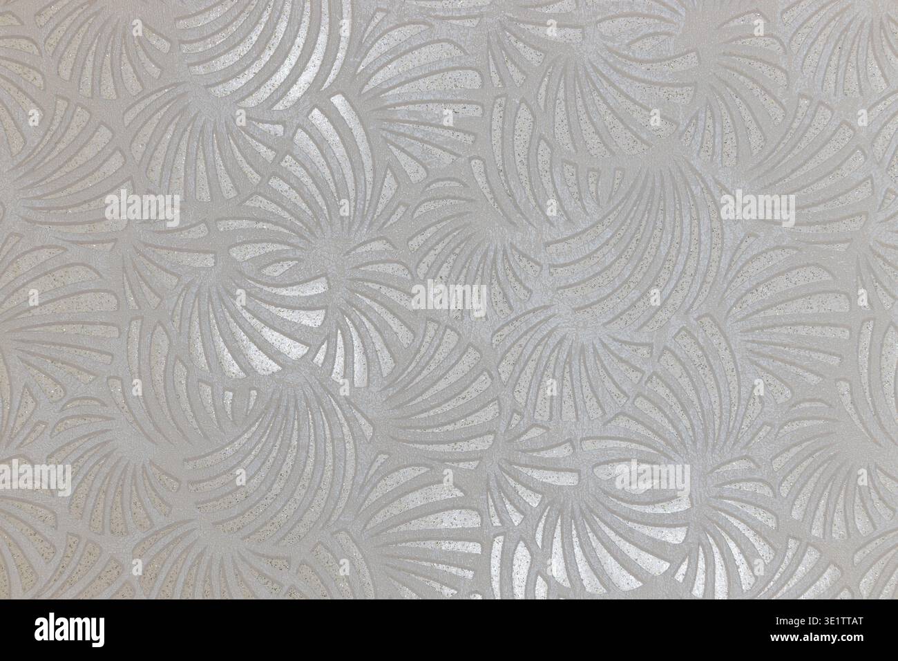 Tessuto grigio testurizzato con elegante design a ventaglio Foto Stock