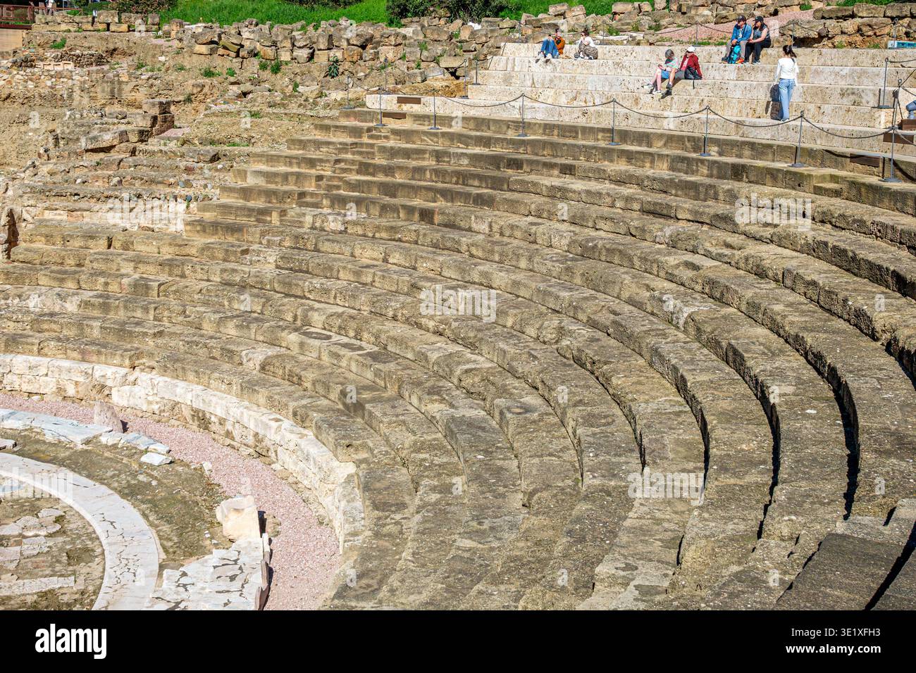 Malaga Spagna, Andalusia Andalucia, Centro Historico Antiguo de Malaga, Centro storico, Teatro Romano di Malaga, Teatro Romano del i secolo, Teatro Romano, a Foto Stock
