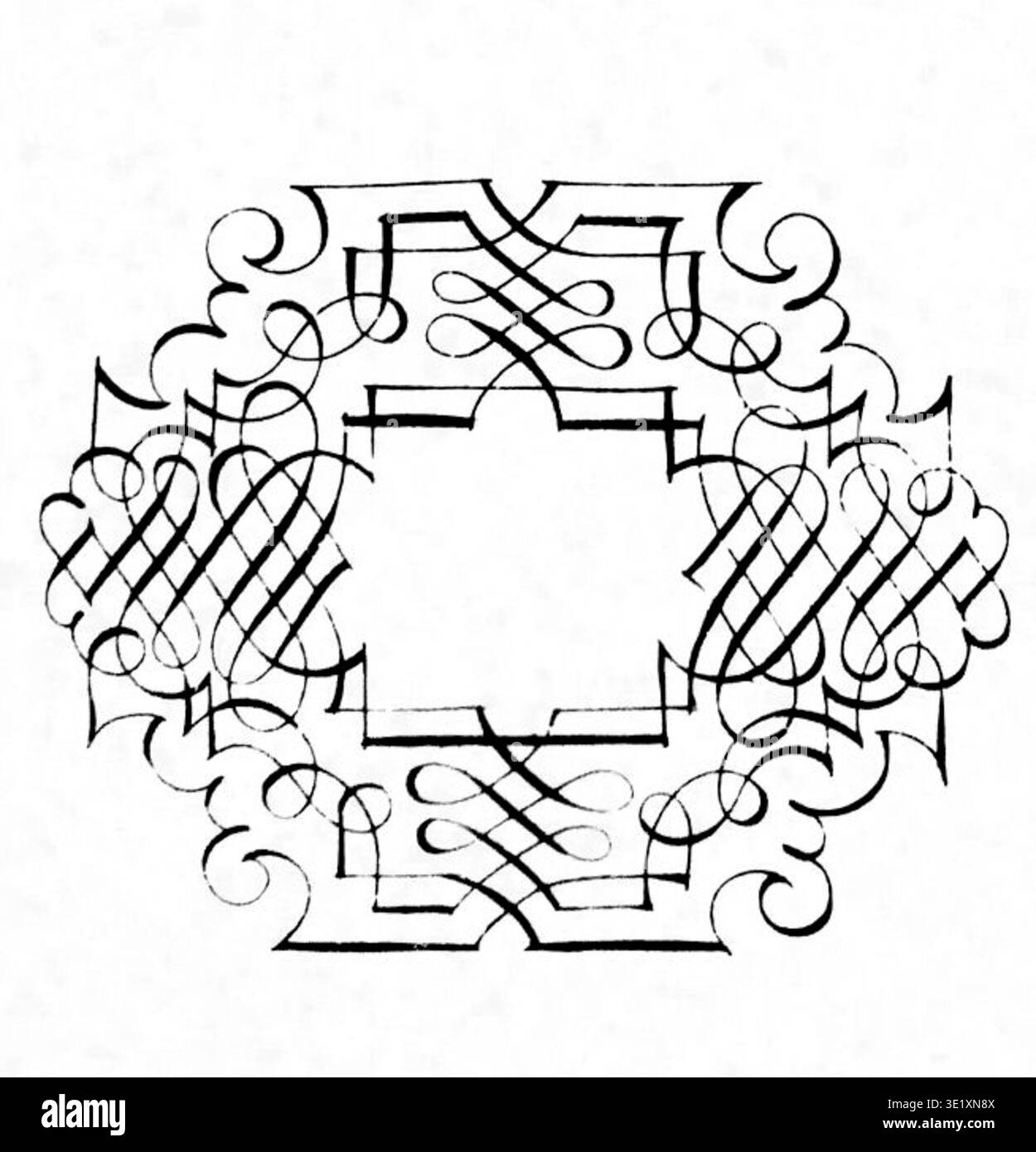 Calligraphia Latina - Schwandner è un libro storico del 1700 contenente la calligrafia latina di Schwandner. La stampa fotografica d'archivio riproduce una pagina di questa edizione olandese come riferimento. Foto Stock