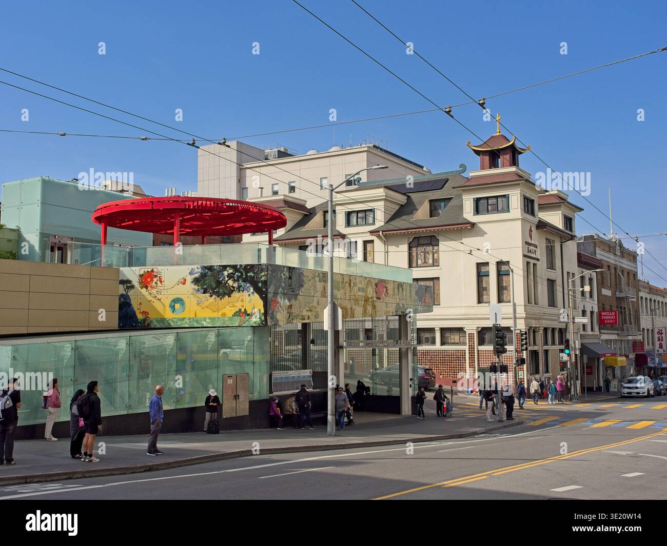 Stazione della metropolitana di Chinatown-Rose Pak in Stockton Street - San Francisco, California - ottobre 2025 Foto Stock