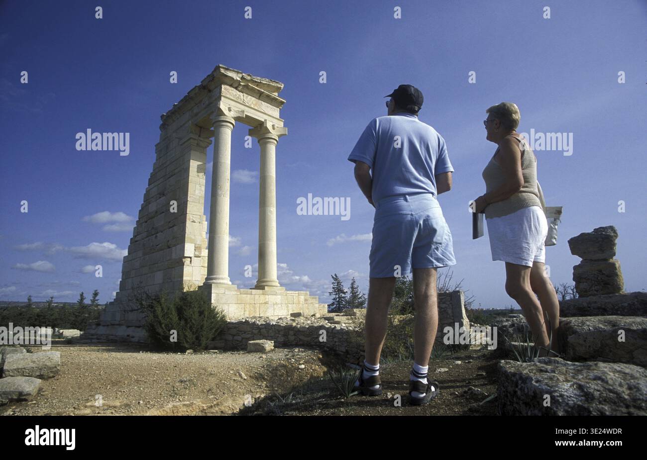 Der Apollo Tempel der Roemischen Ruinen von Kurion bei Episkopi in sueden der Insel Zypern im Mittelmeer in Europa Foto Stock