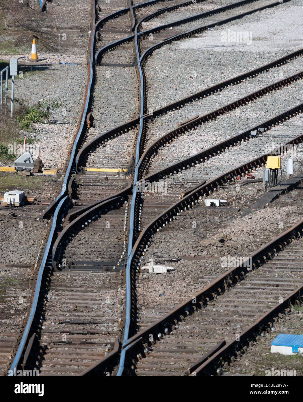 Linee ferroviarie a Caledonia Yard, Small Heath, Birmingham, West Midlands, Regno Unito Foto Stock