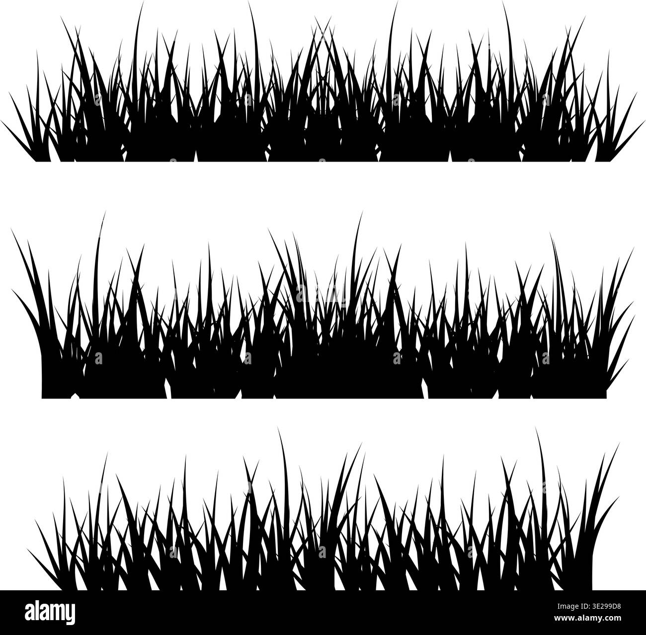 Vettoriale sagoma erba impostato su sfondo trasparente Illustrazione Vettoriale