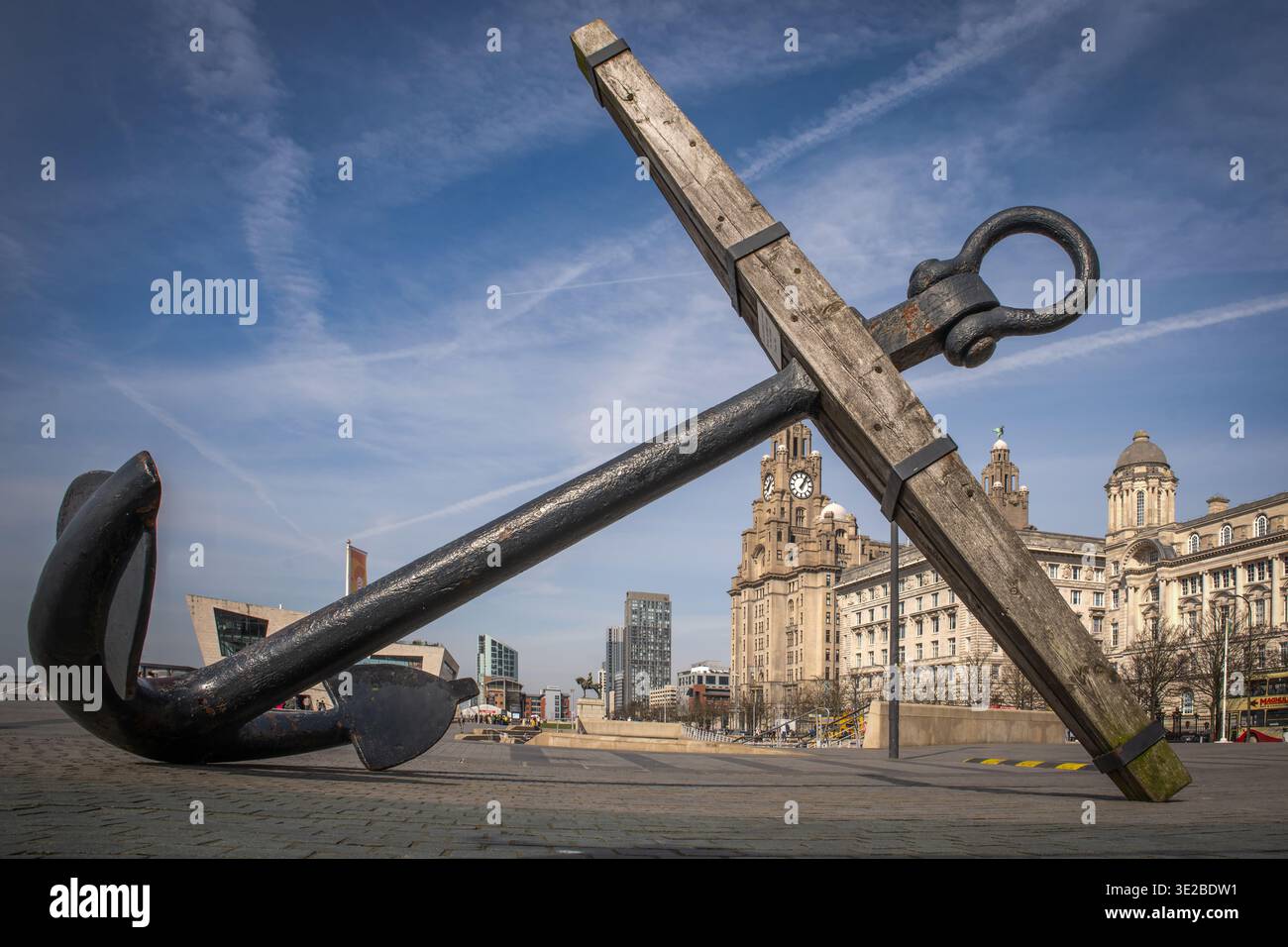 Merseyside Maritime Museum navi giganti d'epoca ancora dai giorni della vela in mostra presso il pierhead di Liverpool. Foto Stock