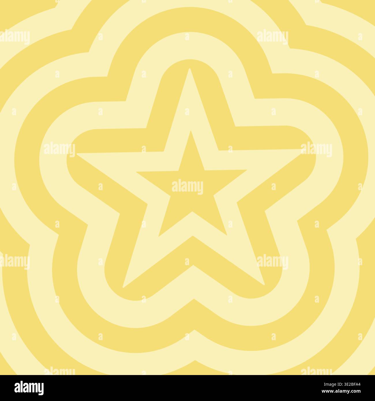 Semplice e grazioso motivo senza cuciture con motivi a stella bianca su sfondo giallo pastello. Immagine vettoriale pulita e minimale, perfetta per il vivaio Illustrazione Vettoriale