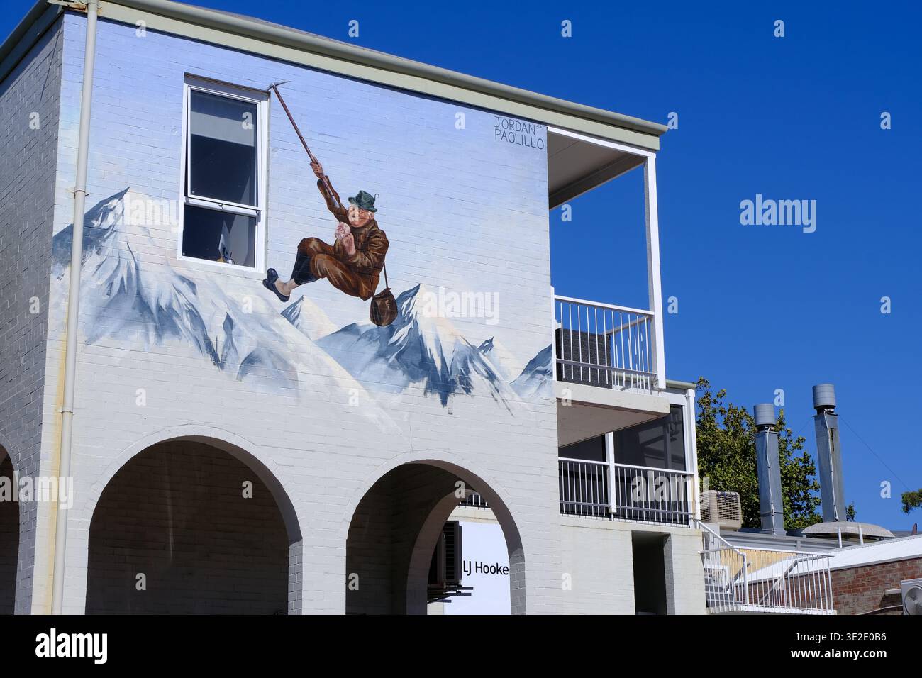 Subiaco: Murale di Jordan Paolillo su Barker Road e Xanthis Lane a Subiaco, Perth, Australia Occidentale Foto Stock