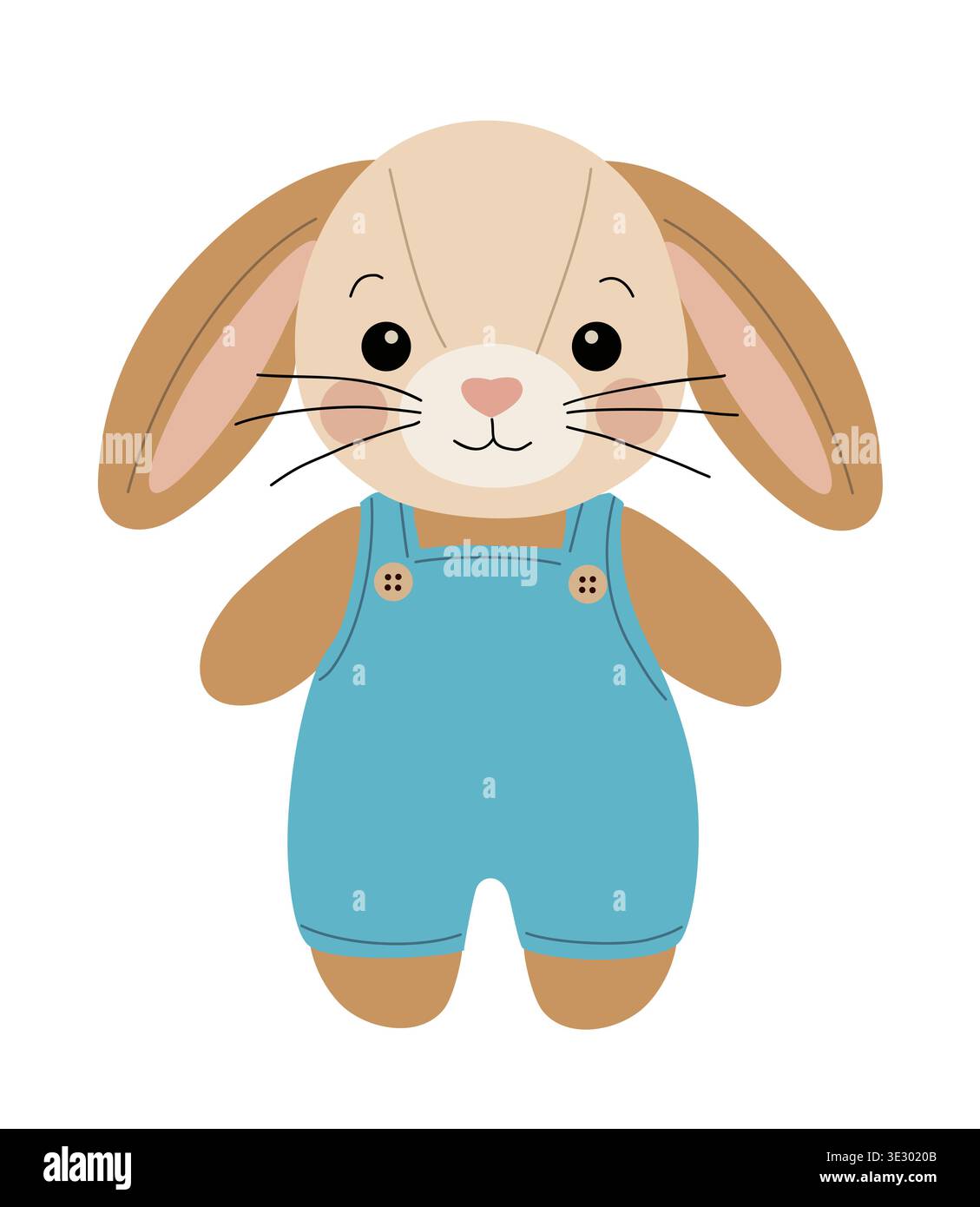 Il simpatico peluche indossa tute blu Illustrazione Vettoriale