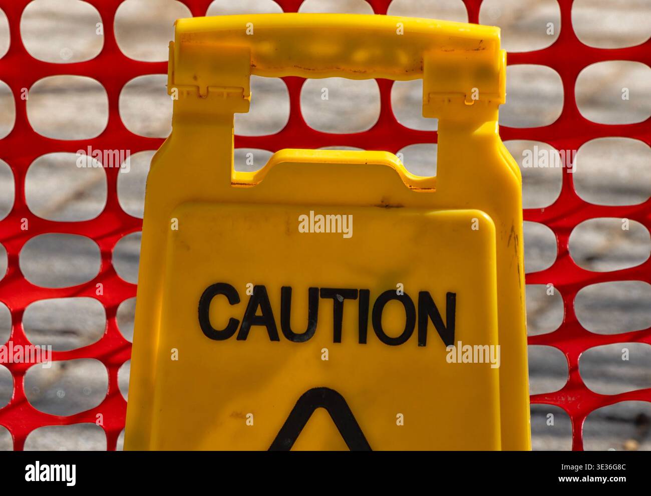 Una parte della recinzione di sicurezza in un cantiere Foto Stock